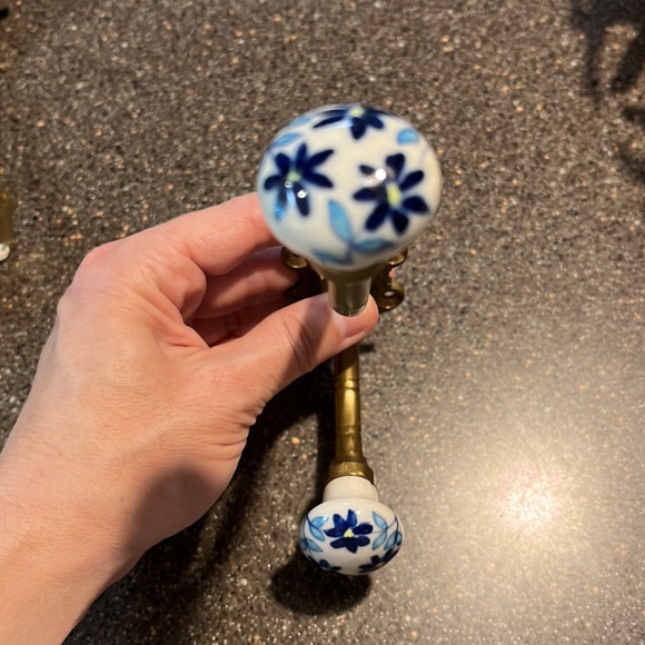 World Market Brass and Porcelain Hooks - Picture 4 of 7